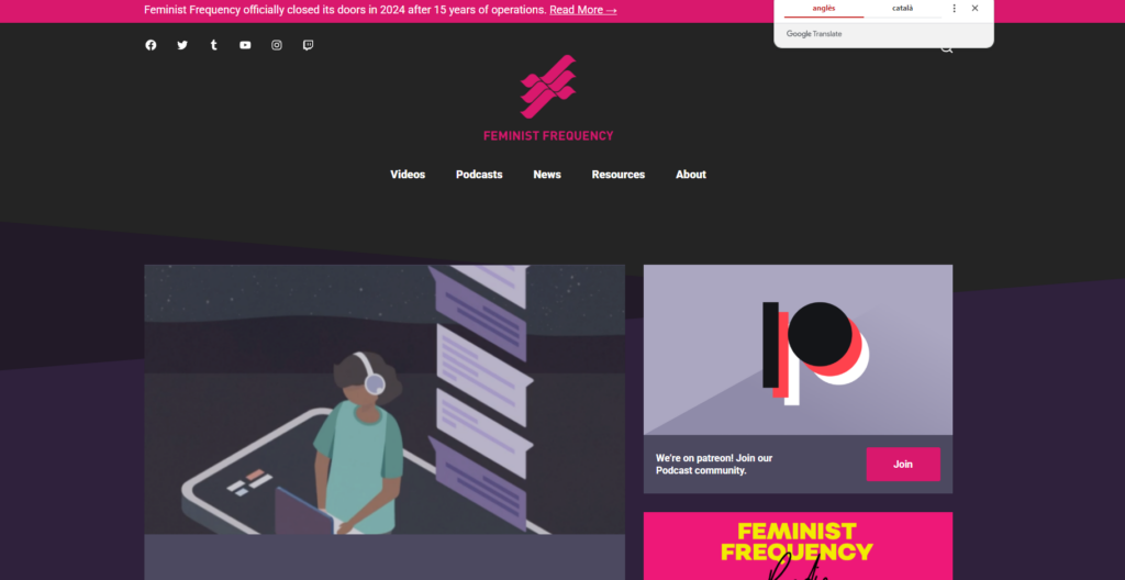 Imatge extreta de la següent web: Feminist Frequency, que tracta sobre pel·lícules amb una dona protagonista.